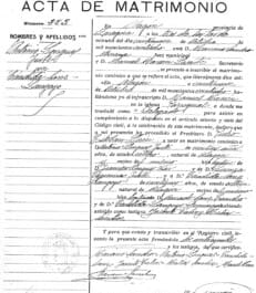 Certificado literal de matrimonio del registro civil