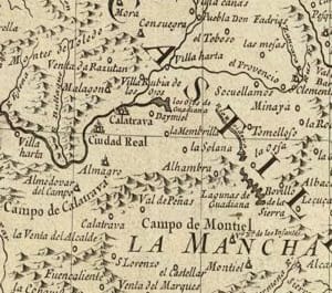 mapa antiguo para la localización de pueblos desaparecidos