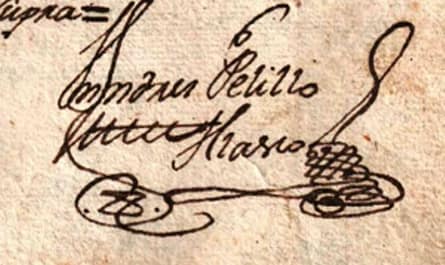 firma y rúbrica en documento antiguo