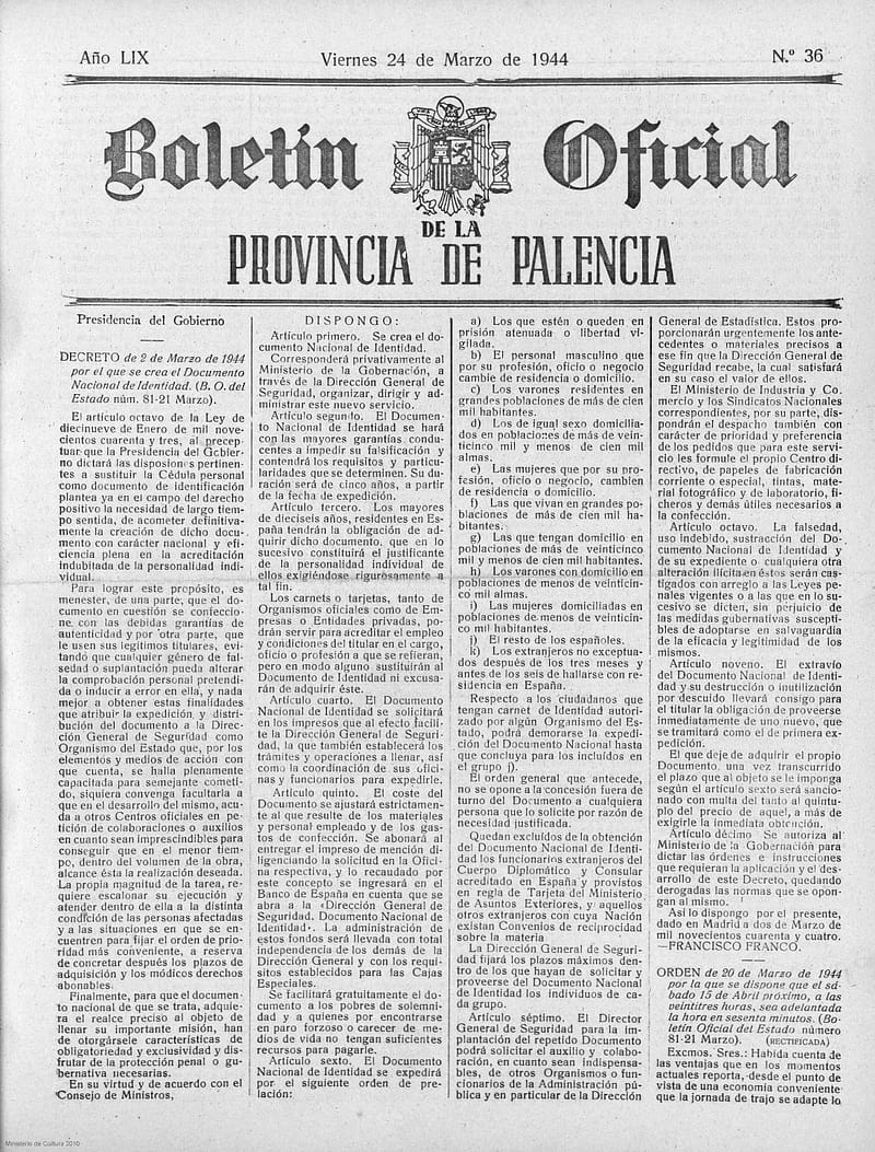 Decreto de creación del DNI